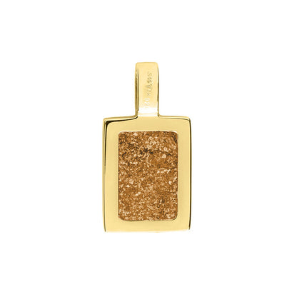 Ashanger rechthoekig plat, gedenksieraad, waar as en haar in verwerkt wordt. Gold