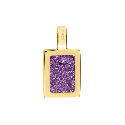 Ashanger rechthoekig plat, gedenksieraad, waar as en haar in verwerkt wordt. Purple