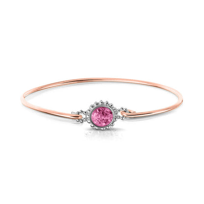 Roségouden as armband met as, haar of moedermelk. Fluo