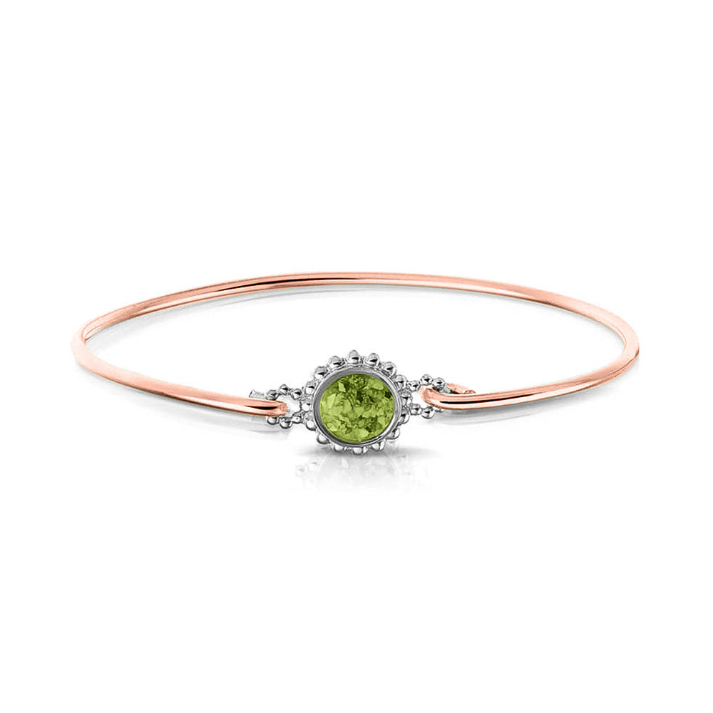 Roségouden as armband met as, haar of moedermelk. Green
