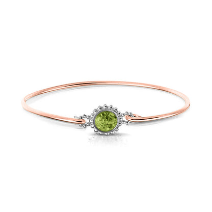 Roségouden as armband met as, haar of moedermelk. Green