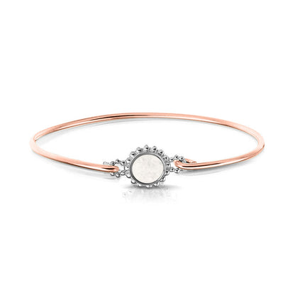 Roségouden as armband met as, haar of moedermelk. White