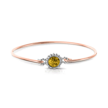 Roségouden as armband met as, haar of moedermelk. Yellow