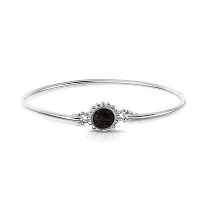 Roségouden as armband met as, haar of moedermelk. Black