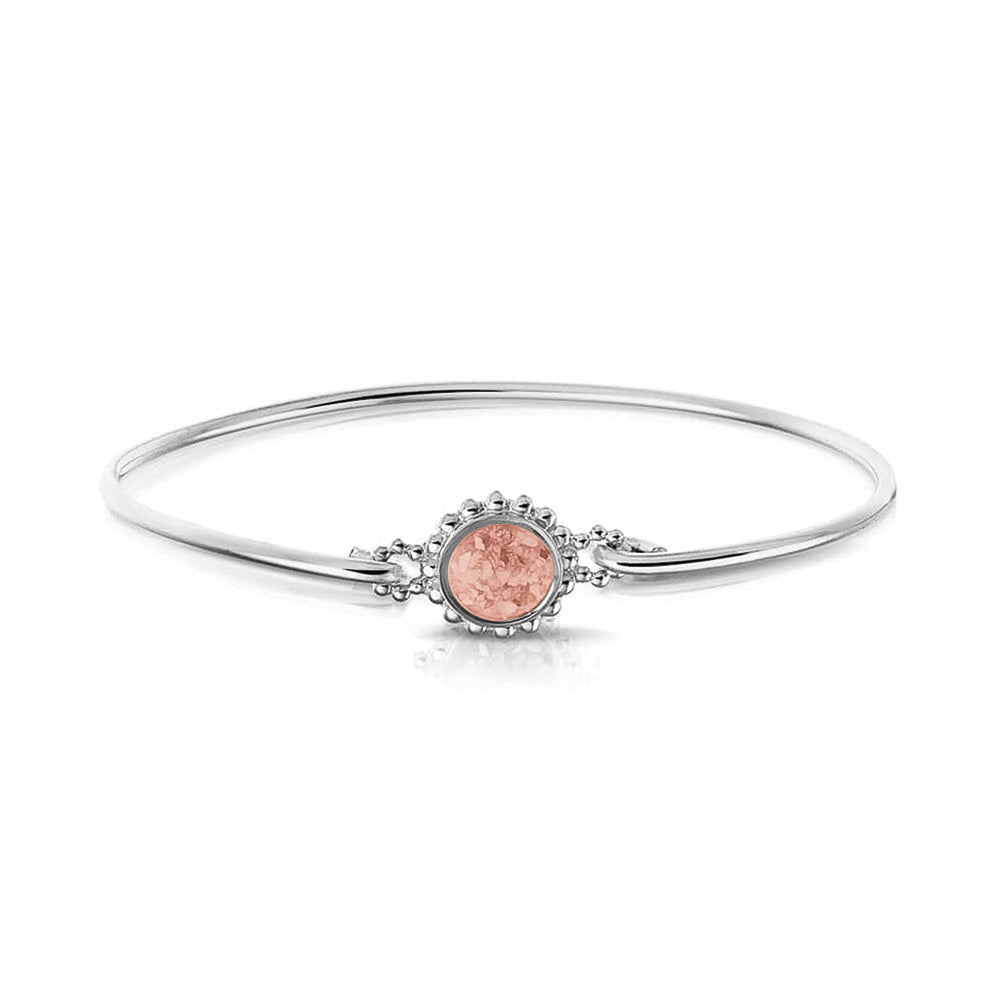 Roségouden as armband met as, haar of moedermelk. Brown