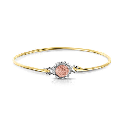 Geelgouden as armband met as, haar of moedermelk. Blush