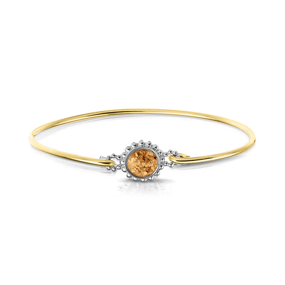 Geelgouden as armband met as, haar of moedermelk. Gold