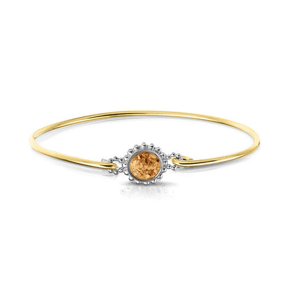 Geelgouden as armband met as, haar of moedermelk. Gold