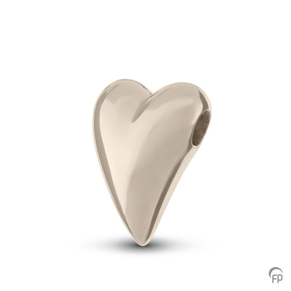 Hanger in hart vorm, de ashangers uit deze collectie gedenksieraden zijn zelf te vullen en te bestellen in zilver 925 sterling, geelgoud en witgoud.