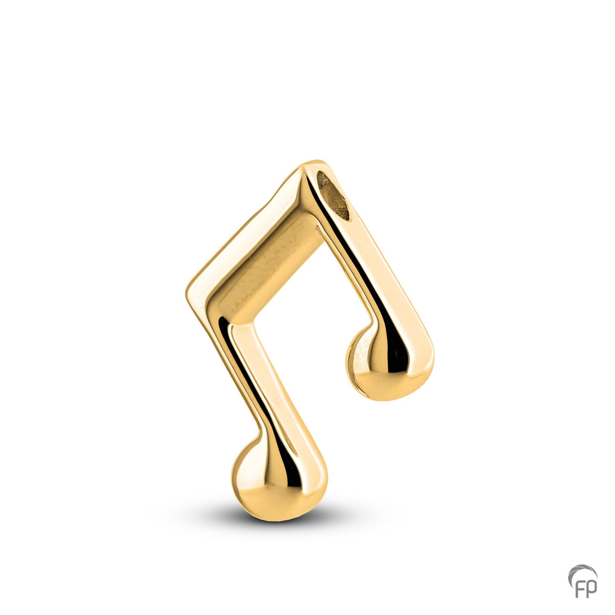 Dubbele achtste noot ashanger uit deze muziek collectie gedenksieraden is eenvoudig zelf te vullen en te bestellen in zilver, geelgoud en witgoud