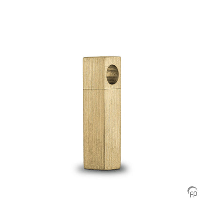 Hanger in buis vorm vierkant, de ashangers uit deze collectie gedenksieraden zijn eenvoudig zelf te vullen en te bestellen in zilver, geelgoud en witgoud