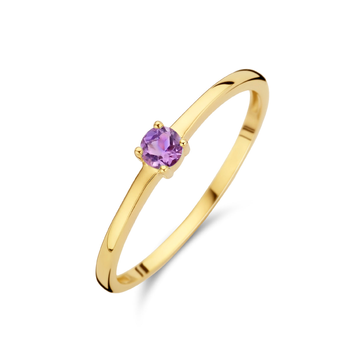 Exclusieve 14 KT geelgouden ring 3 mm met geboortesteen juni uit onze collectie geboortesieraden.